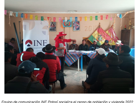 Intensifican actividades de socialización del censo 2022 en el departamento de Potosí